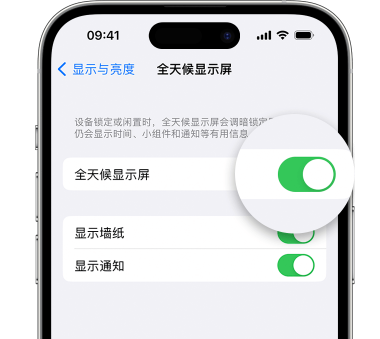 六盘水苹果15预约维修分享iPhone15如何设置全天候显示屏幕可见 